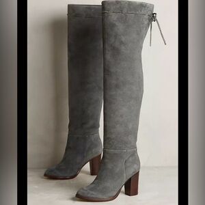 Anthropologie‎ Splendid Darcie Knee Boots Leather Grey size 8